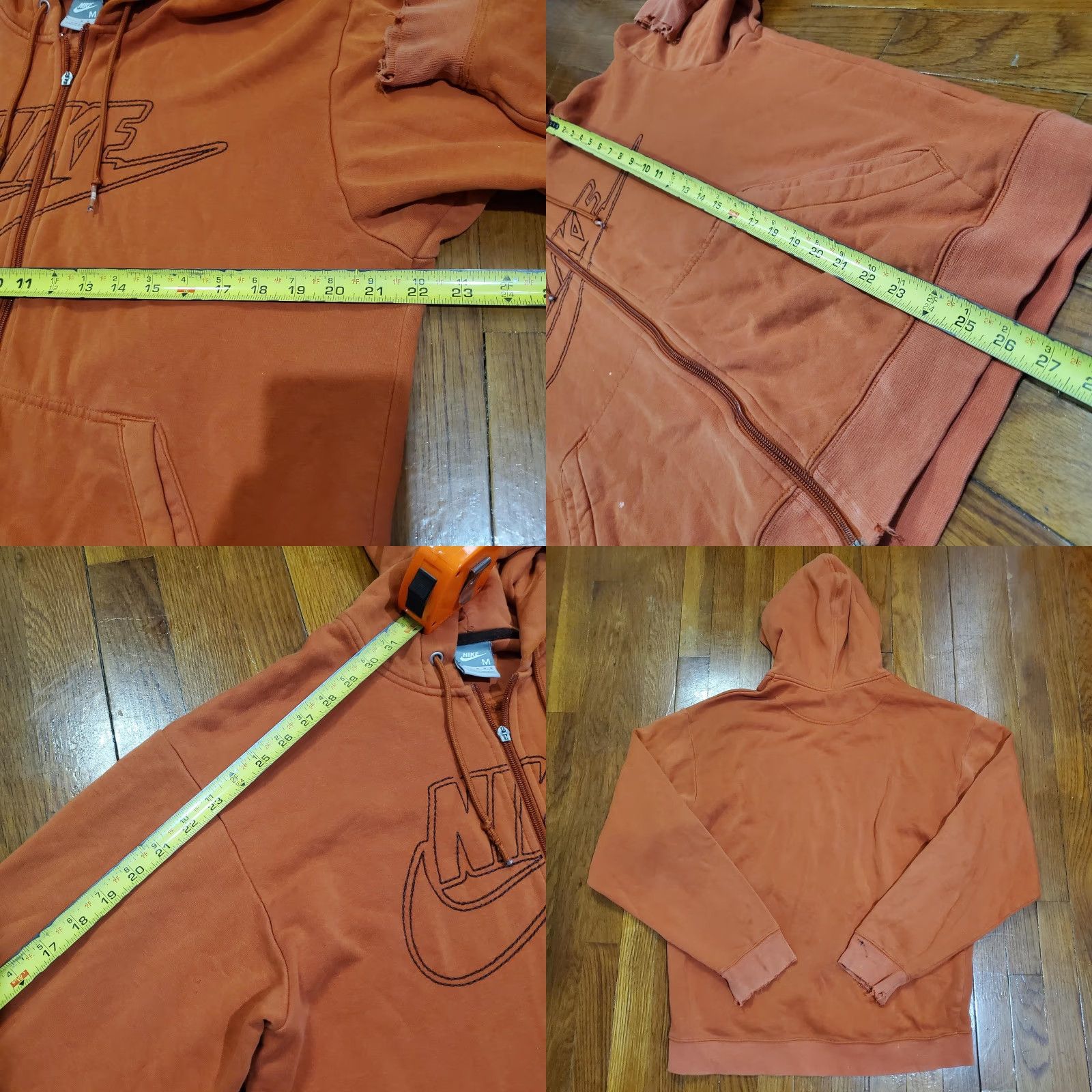 Nike Nike Hoodie Mens Medium Orange Full Zip Fleece Swoosh Logo Graphic Sweatshirt Size US M / EU 48-50 / 2 - 8 Thumbnail
