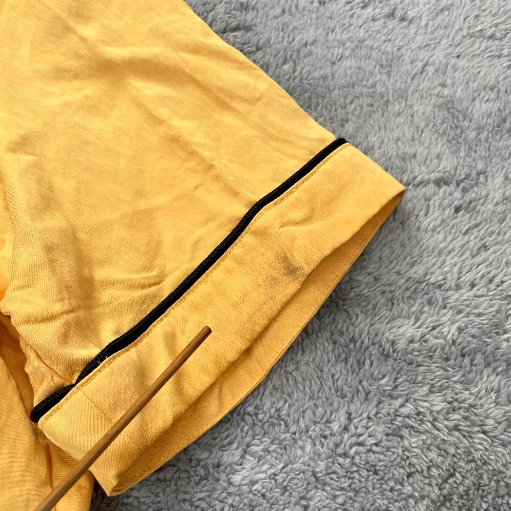 Scotch & Soda Scotch And Soda Shirt Mens Medium Yellow Elvis Wonder Embroidered Satin Short Size US M / EU 48-50 / 2 - 3 Thumbnail