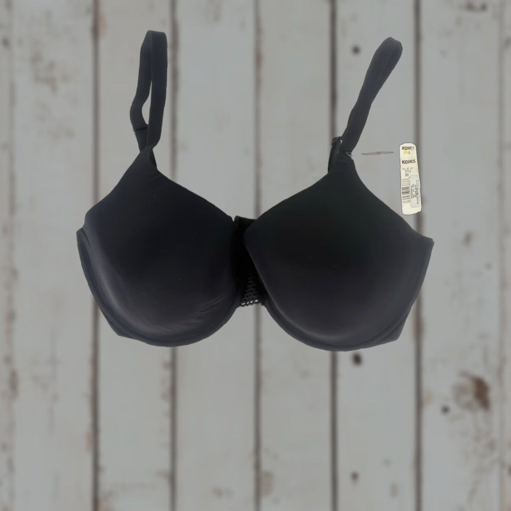 Hanes Hanes Lightly Padded T-Shirt Bra Womens 38DD Black Opaque Underwire Size ONE SIZE - 1 Thumbnail
