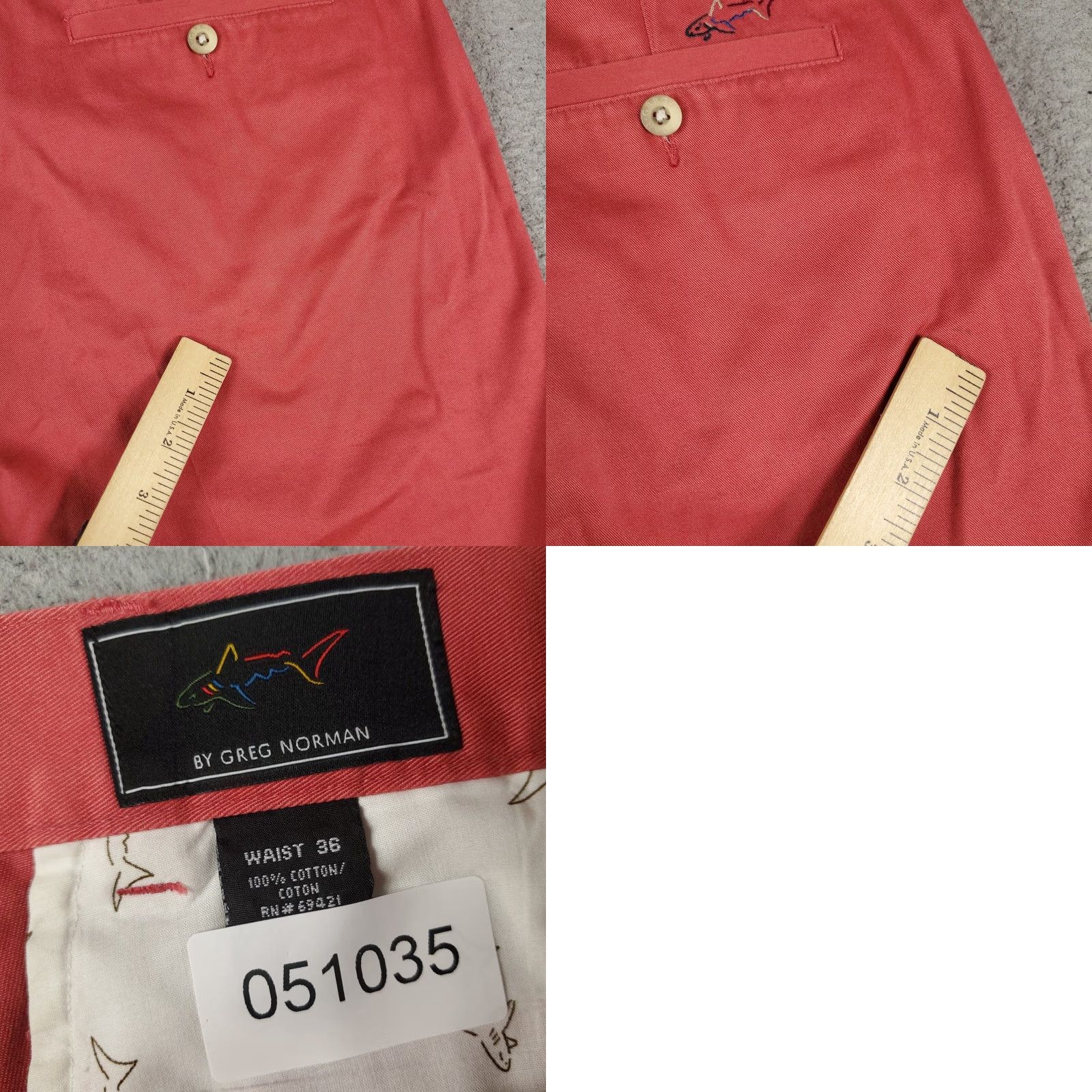Vintage VINTAGE Greg Norman Mens Shorts Size 36 Red Chino Casual Golf Flat Front Cotton Size US 36 / EU 52 - 8 Thumbnail