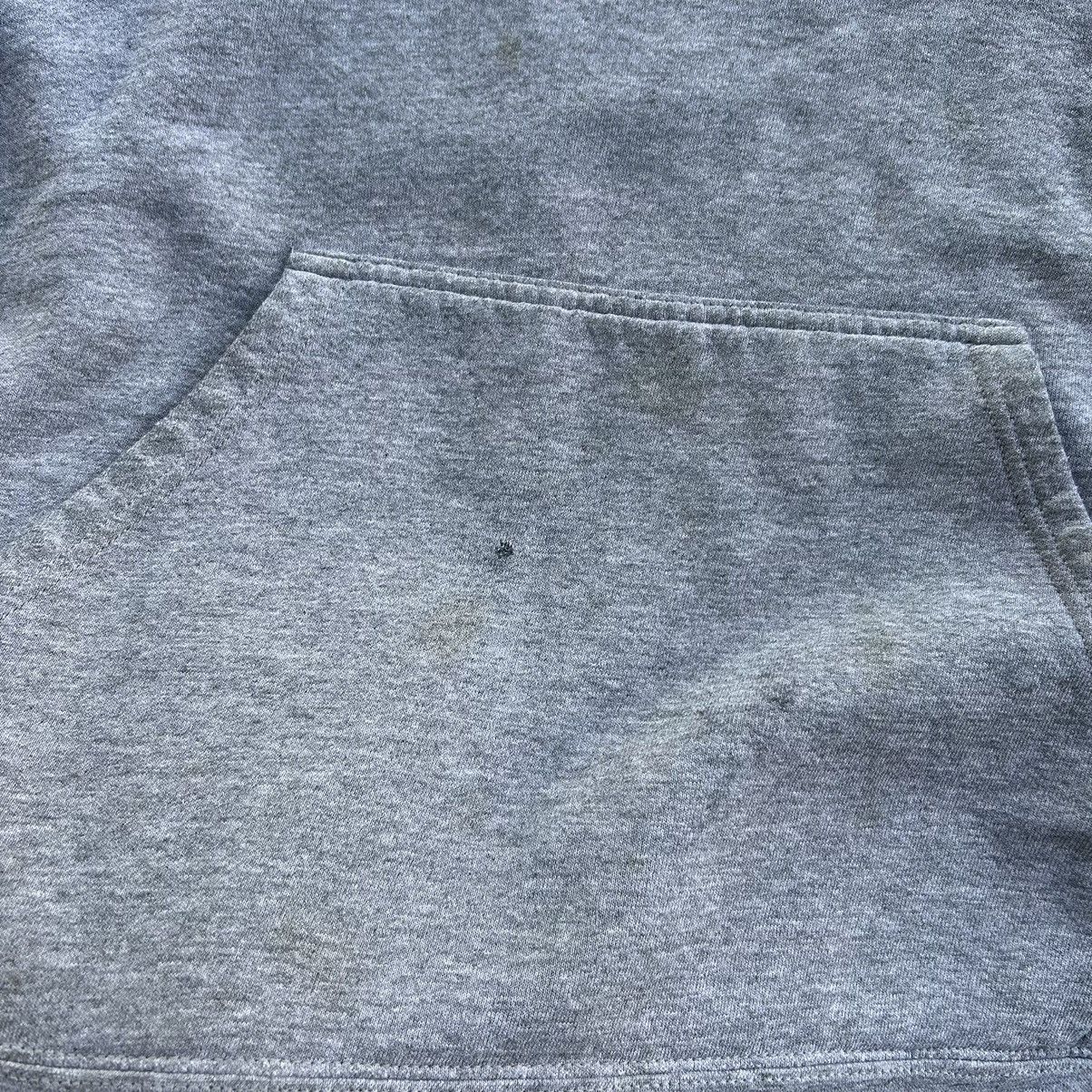 Nike × Vintage Vintage Distressed Stained Nike Center Logo Grey Hoodie Size US XXL / EU 58 / 5 - 11 Thumbnail