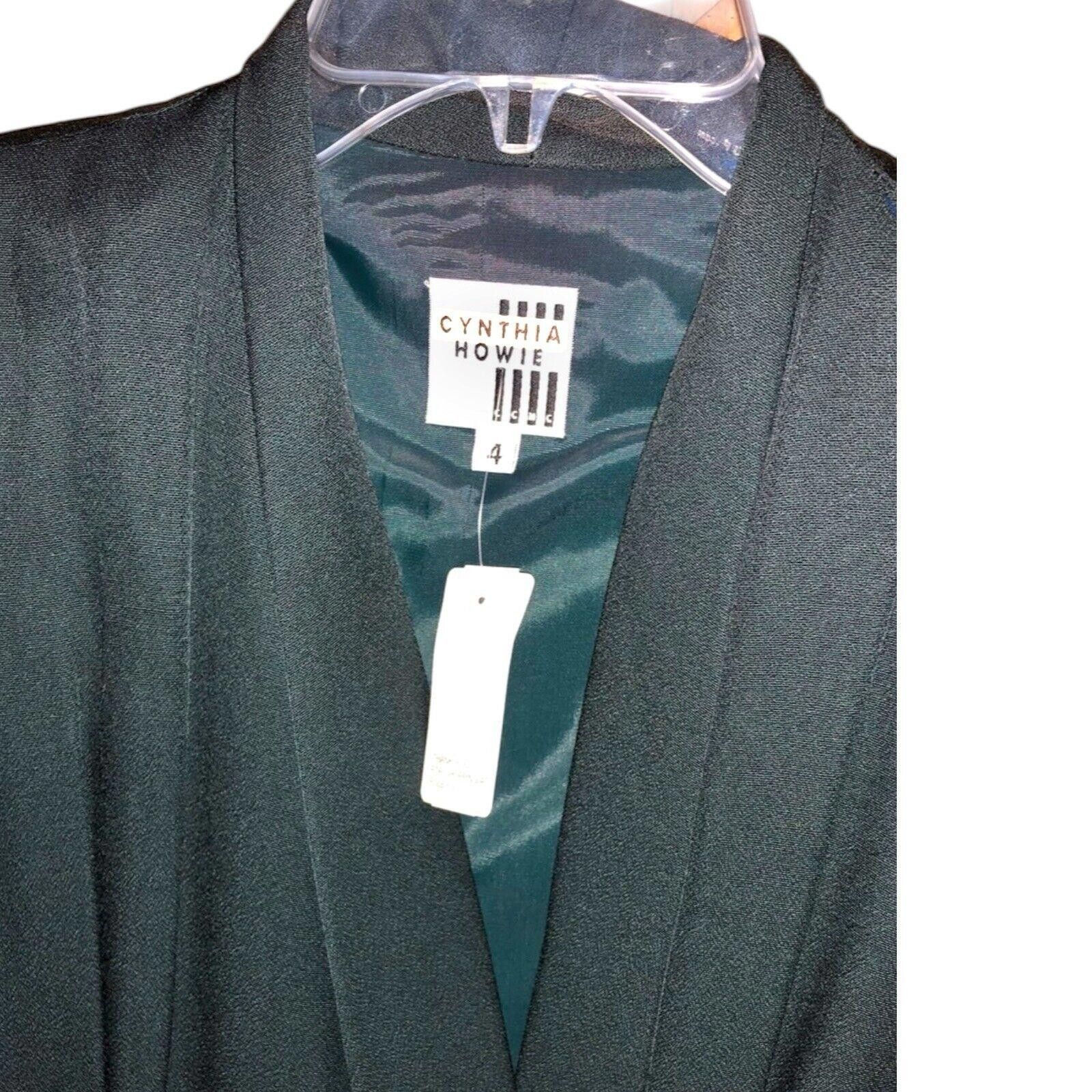 Designer NWT Cynthia Howie “Coat Suit Dress” Green Gold Buttons 4 Size S / US 4 / IT 40 - 2 Thumbnail
