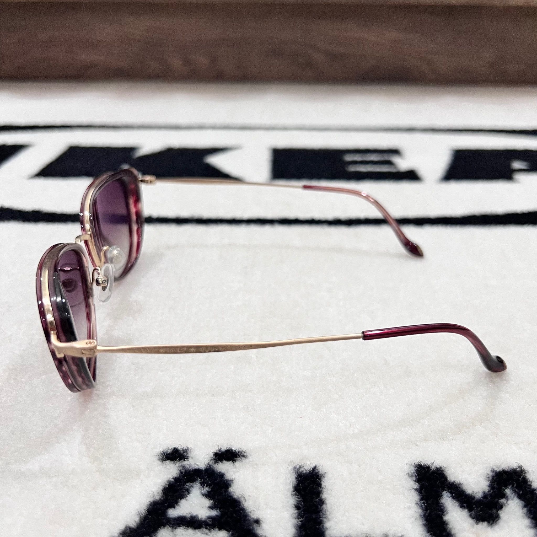 Matsuda Matsuda 3095 Oval Cat Eye Side Shield Sunglasses - Bordeaux Size ONE SIZE - 4 Thumbnail