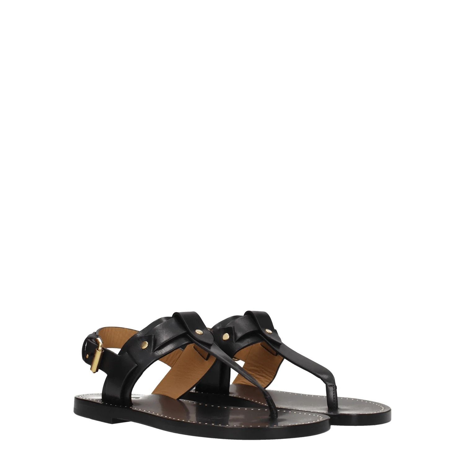 Isabel Marant ob1o1e1124 Leather Flip Flops in Black Size US 7 / IT 37 - 2 Thumbnail