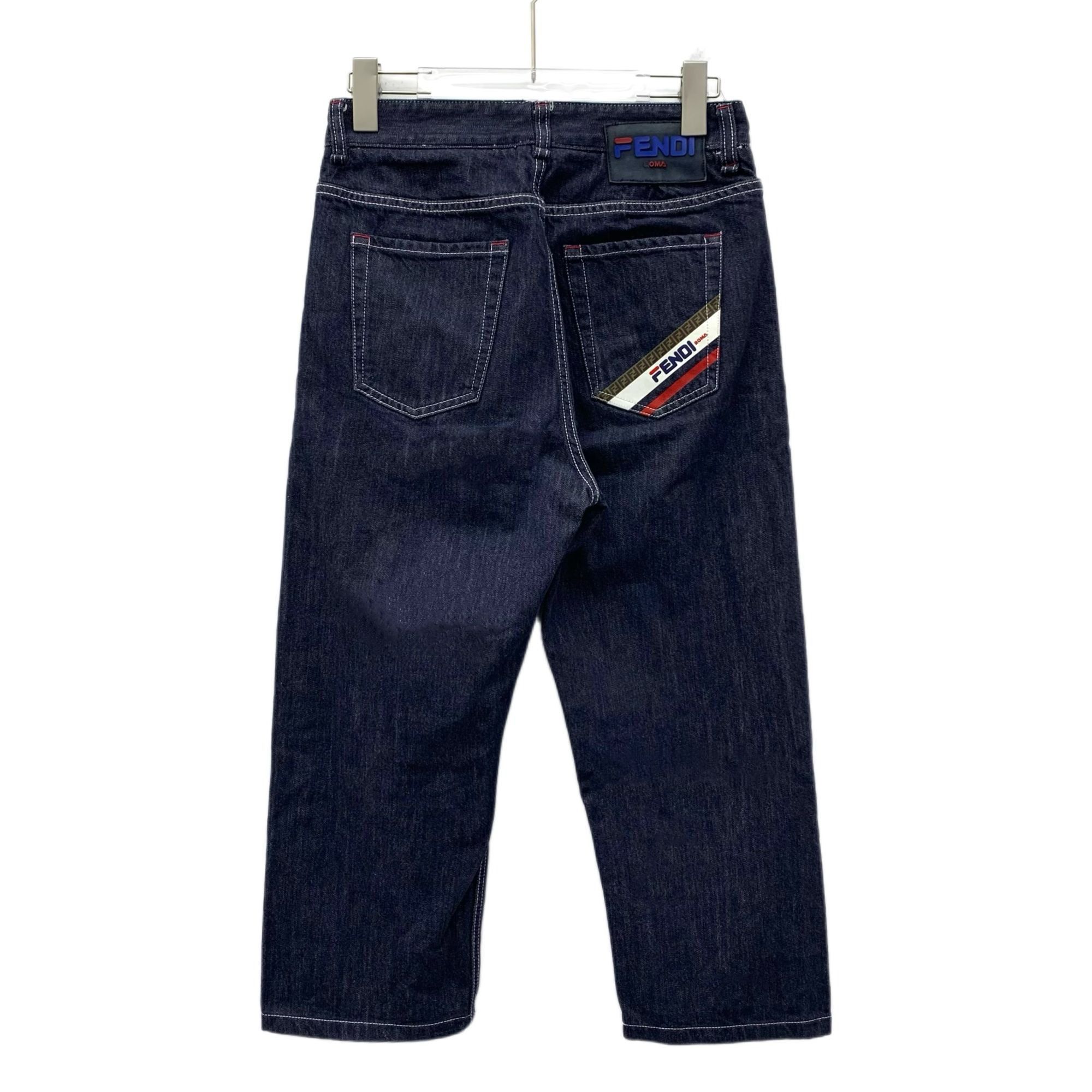 Fendi Fendi Fila Collaboration Dark Blue Wide-Leg Cotton Denim Pan Size US 26 / EU 42 - 8 Thumbnail