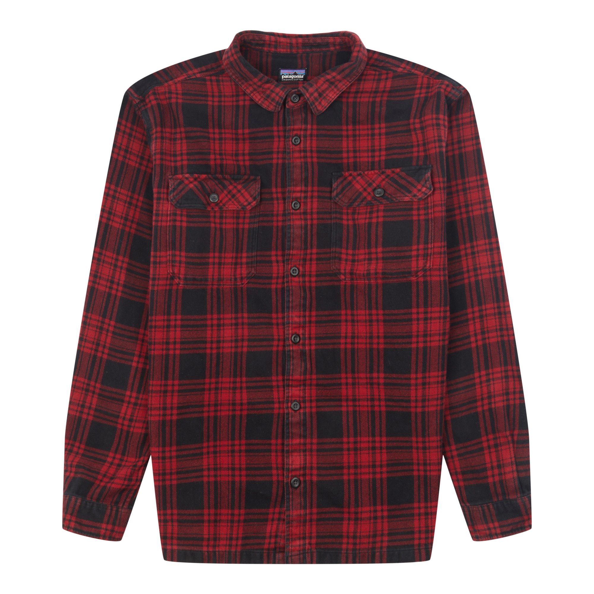 Image of Patagonia Fall 2013 Fjord Flannel / Red Black Gorpcore in Black Red, Men's (Size Large)