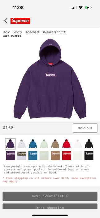 Supreme Supreme Box Logo Hoodie Dark Purple SMALL FW23 Brand New