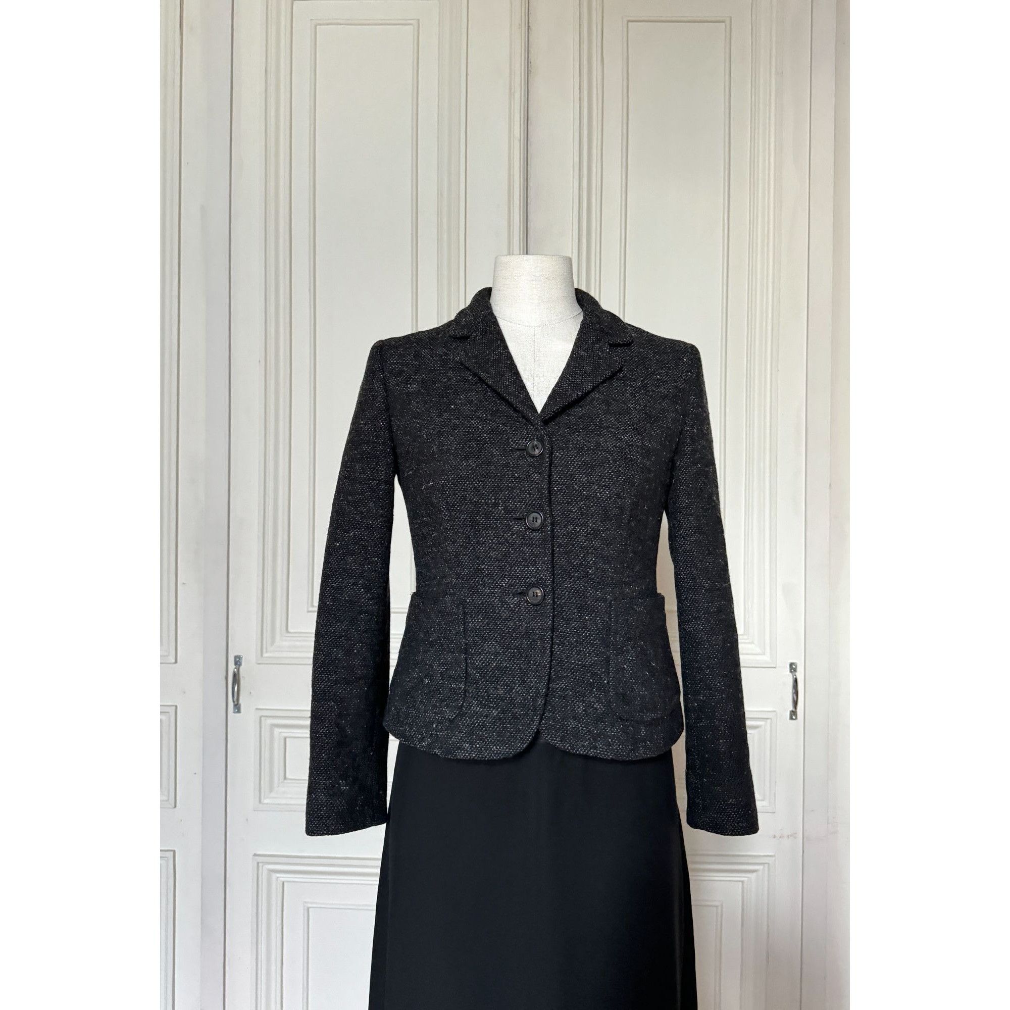 Miu Miu Grey Virgin Wool Jacket Size S / US 4 / IT 40 - 1 Thumbnail