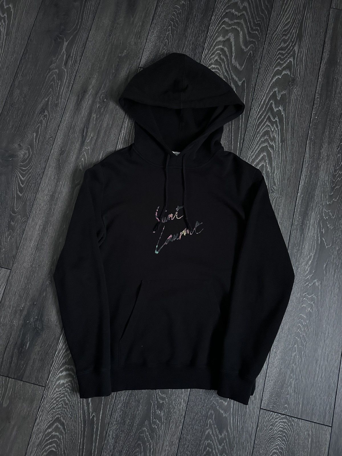 Saint Laurent Paris saint laurent paris script logo distressed hoodie Size US S / EU 44-46 / 1 - 1 Thumbnail