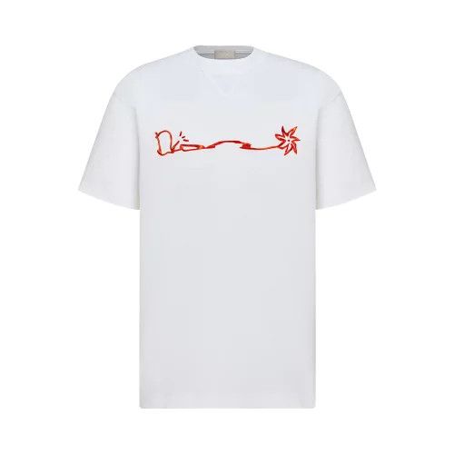 image of O1W1Db10324 Oversized Cactus Jack Dior T-Shirts In White, Men's (Size XS)