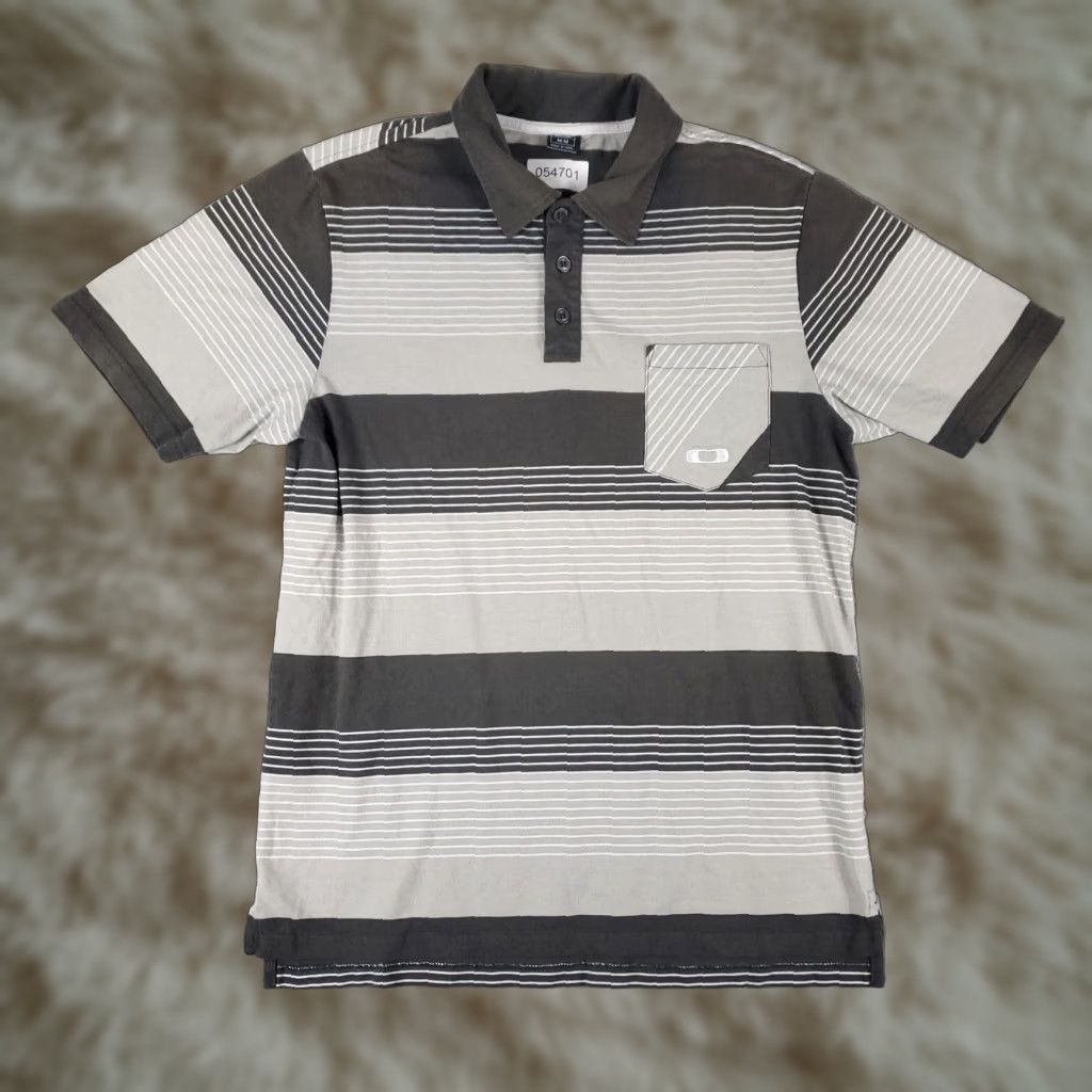Oakley Oakley Polo Shirt Mens Extra Large White Striped Cotton Golf Short Sleeve Mens Size US XL / EU 56 / 4 - 1 Thumbnail