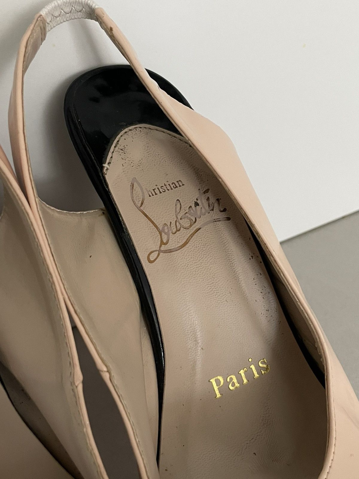Christian Louboutin Christian Louboutin Lady Peep Nude Patent Leather Heels RARE Size US 8 / IT 38 - 4 Thumbnail