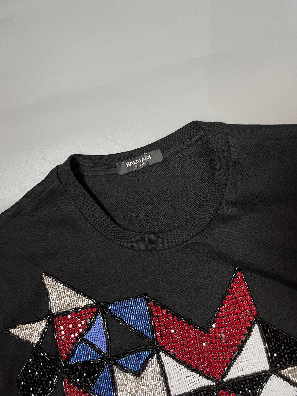 Balmain Balmain Resort 2020 beaded fringe oversized cropped t-shirt Size XS / US 0-2 / IT 36-38 - 2 Thumbnail