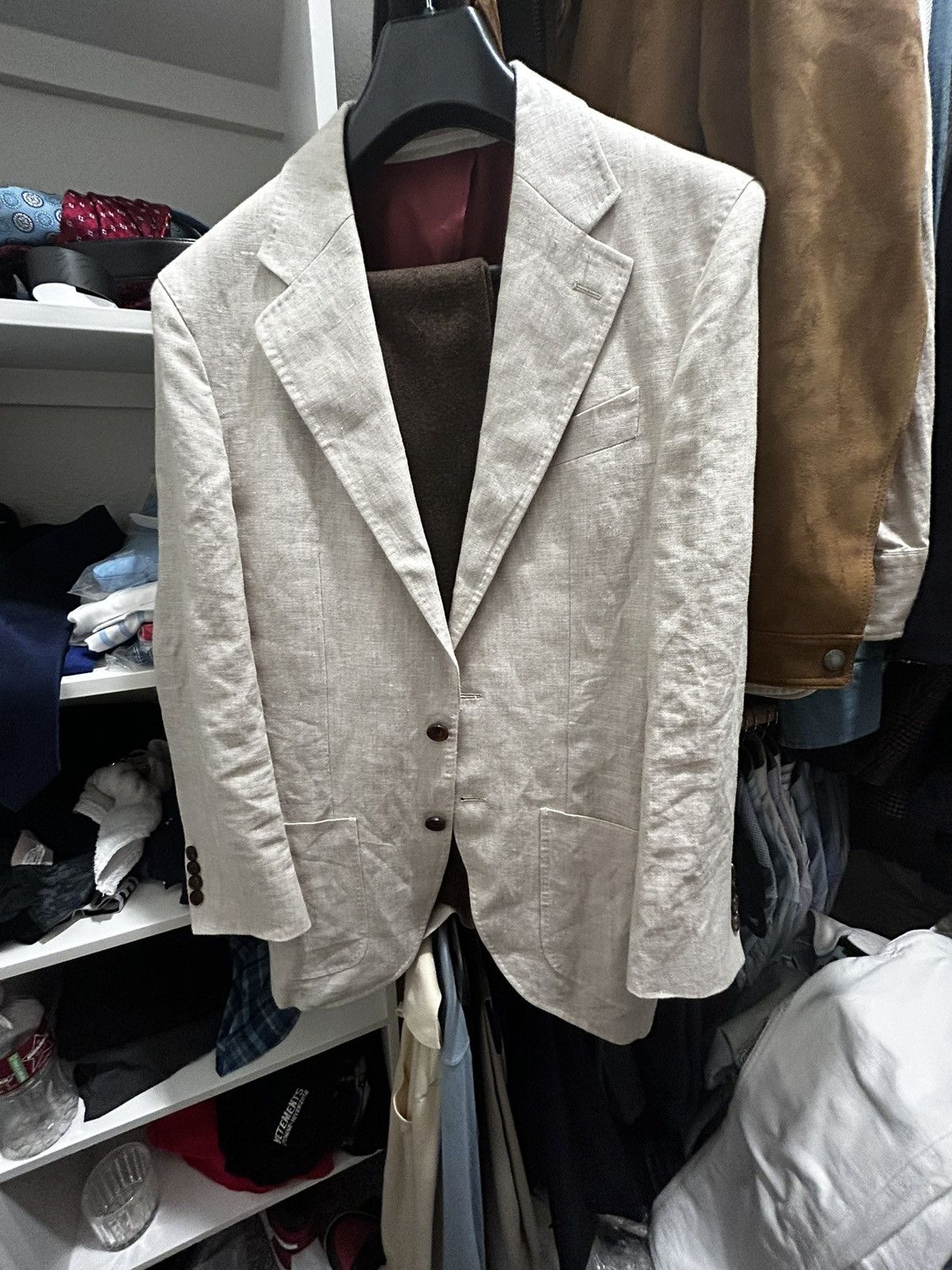 Suitsupply 1499$ Suit jacket (450), 100% Italian Linen Size 44S - 1 Thumbnail