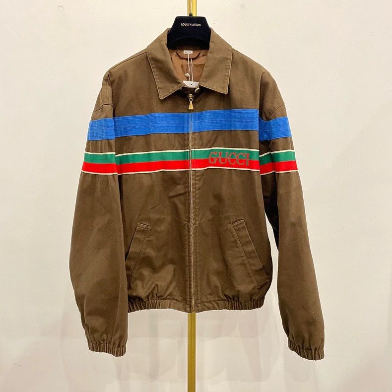 Gucci Gucci Brown striped knitted logo zipper jacket 2501-Nextarr Size US S / EU 44-46 / 1 - 2 Thumbnail