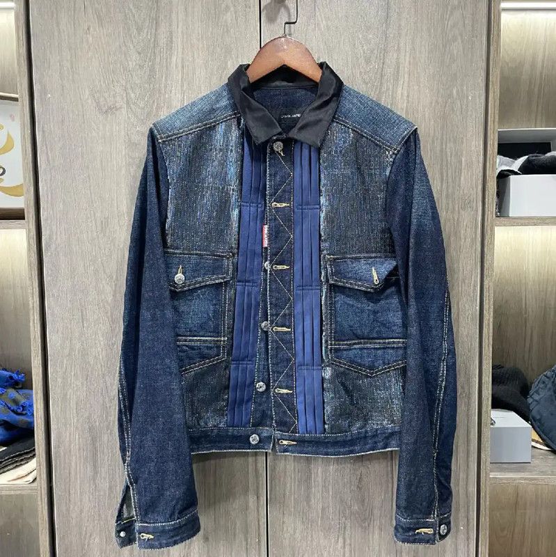 Dsquared2 DSQUARED2 Blue Leather Women's Jacket 0089 Size S / US 4 / IT 40 - 1 Thumbnail