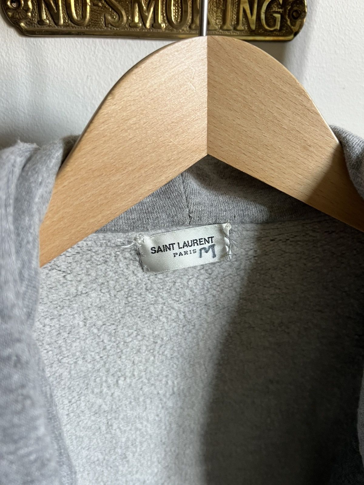 Saint Laurent Paris Saint laurent grey distressed two tone hoodie Size US M / EU 48-50 / 2 - 3 Thumbnail