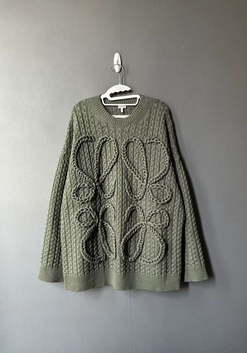 Loewe LOEWE Dark green linen sweater Size L / US 10 / IT 46 - 1 Thumbnail