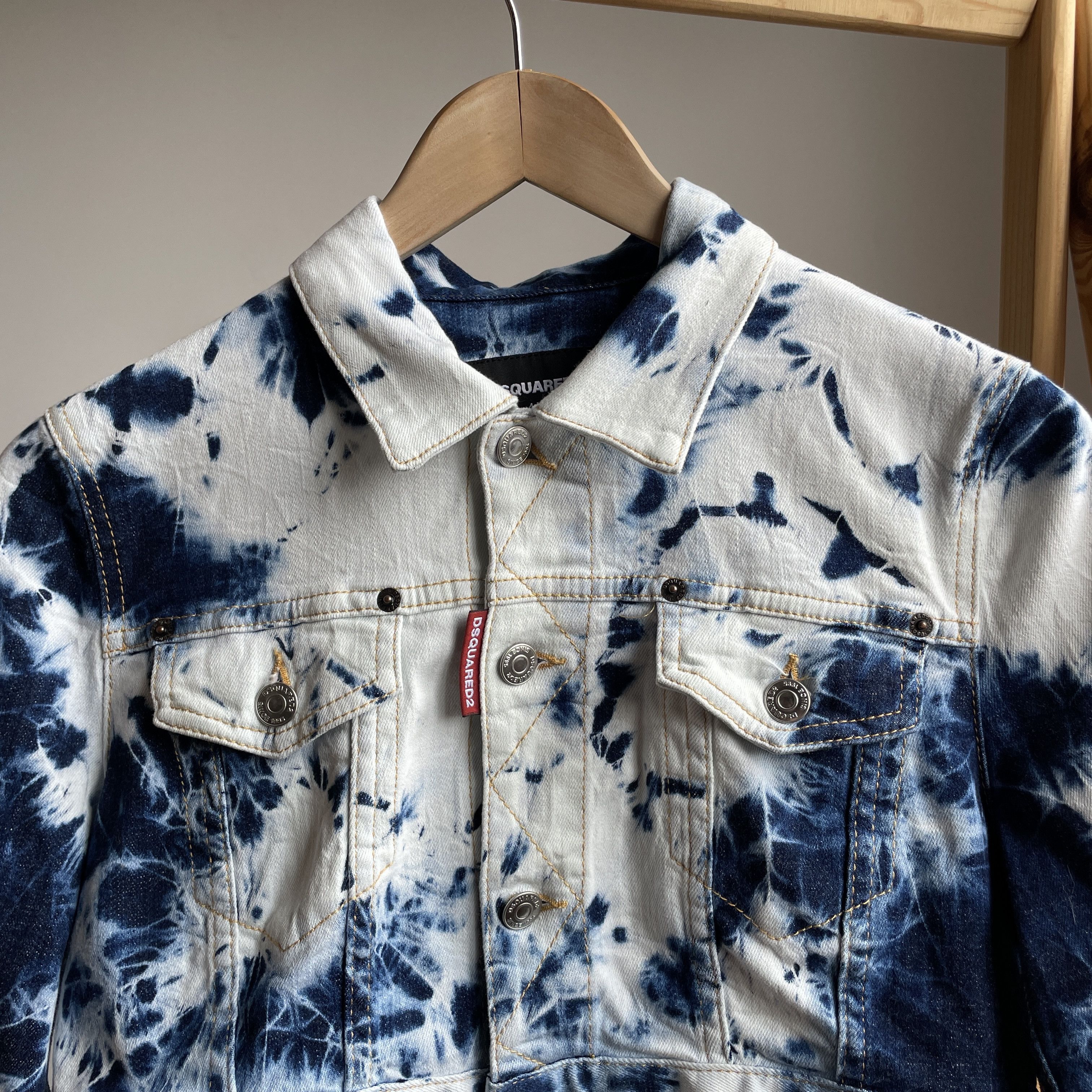 Dsquared2 Dsquared2 Womens Tie Dye Classic Cropped Jean Jacket Size M / US 6-8 / IT 42-44 - 4 Thumbnail