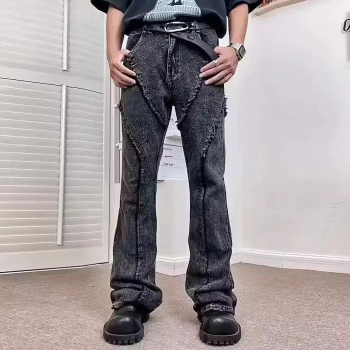 Japanese Brand Opium Black Tassel Striped jeans Size US 30 / EU 46 - 1 Thumbnail