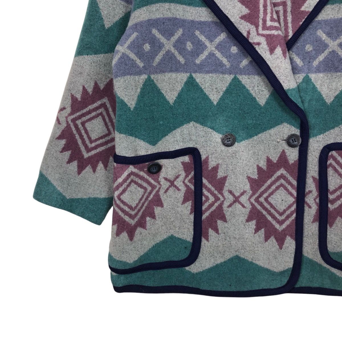 Japanese Brand × Vintage 📌Vintage Wool Button Jacket Navajo Design Command Cynsia Size US M / EU 48-50 / 2 - 5 Thumbnail