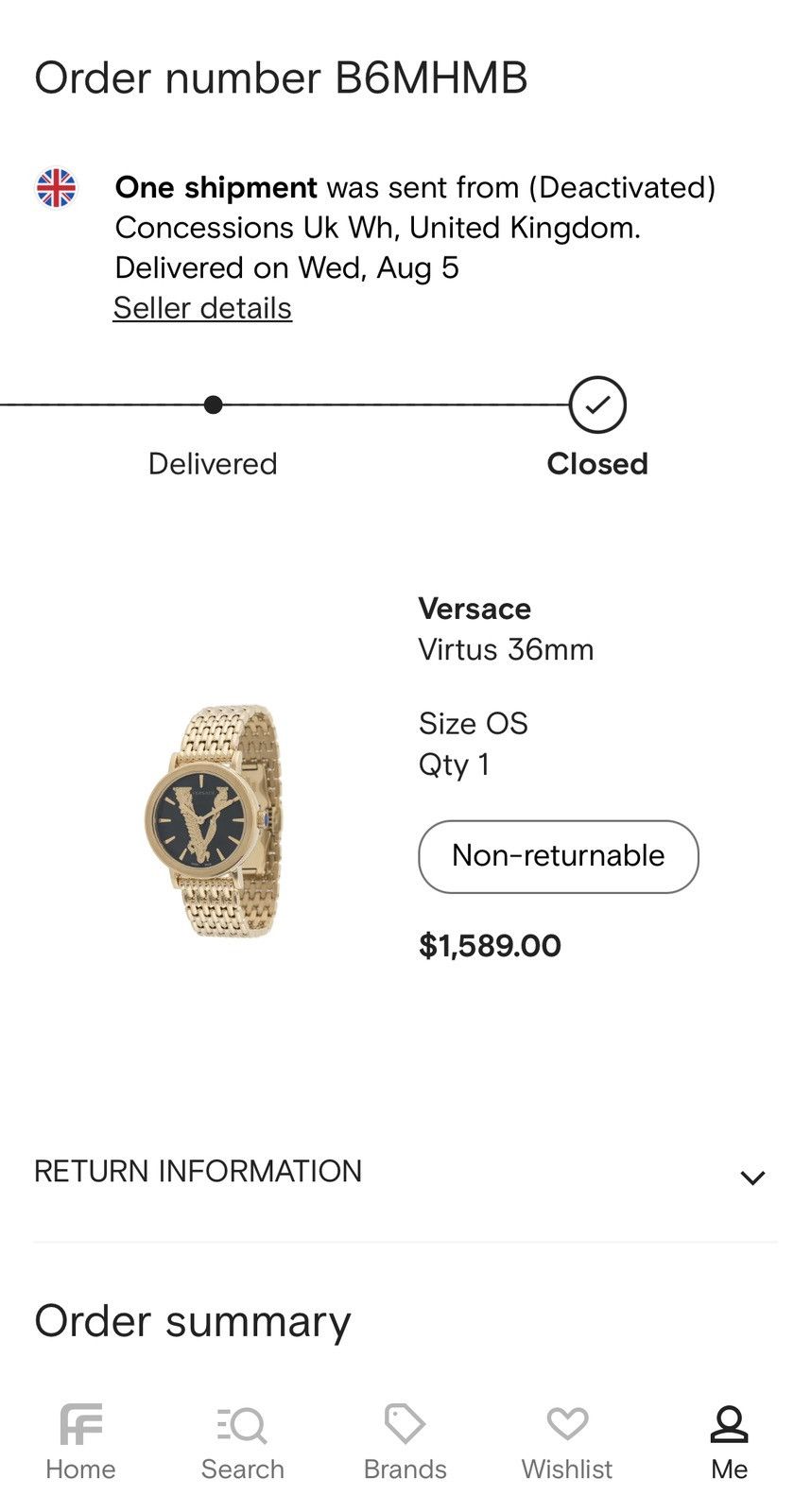 Versace Versace Virtus Quartz Black Dial Gold Watch Size ONE SIZE - 2 Thumbnail