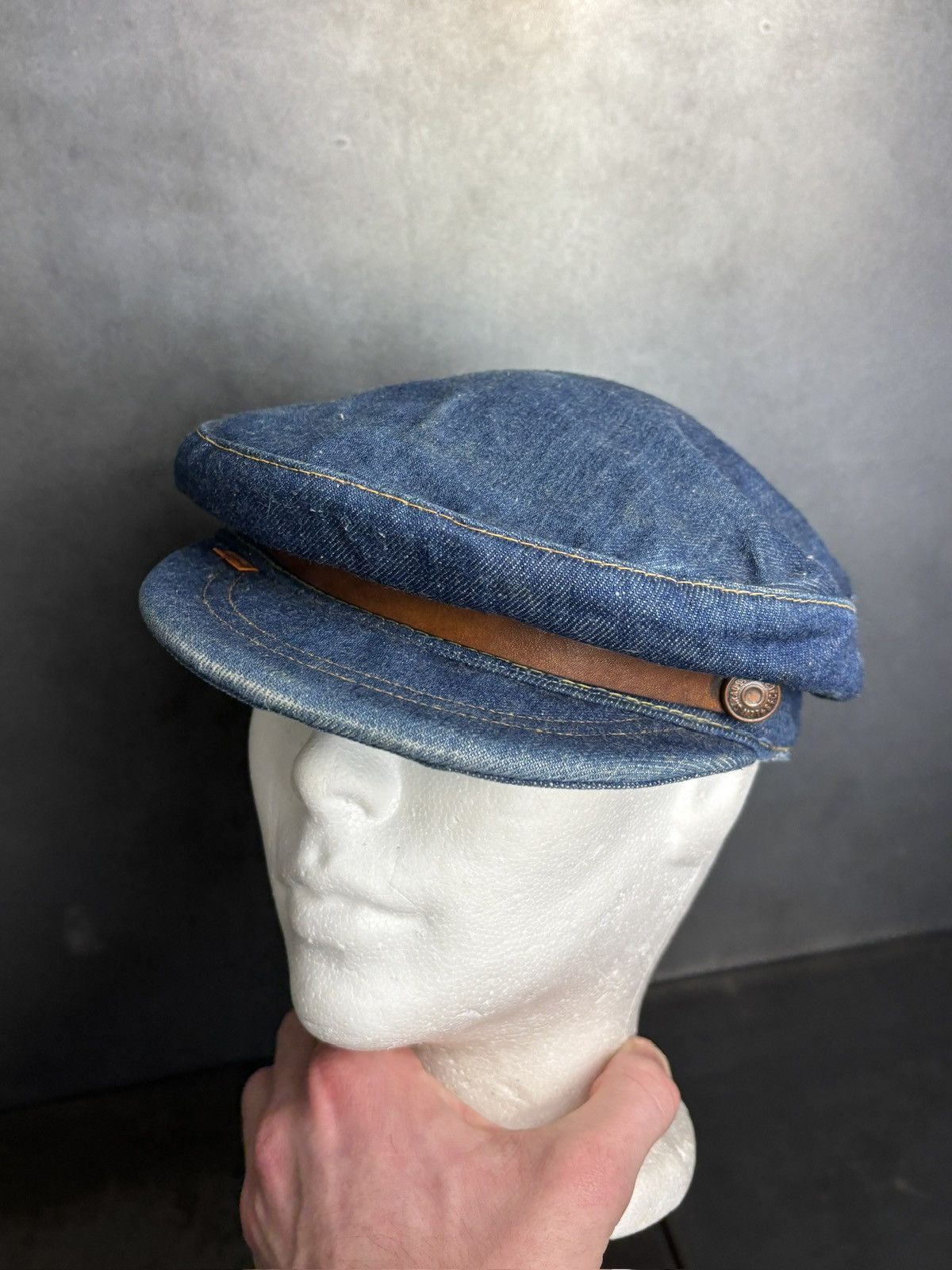 Levi's Vintage Levi's Orange Tab Hat 1970s Denim Newsboy Flatcap 70 Size ONE SIZE - 20 Thumbnail