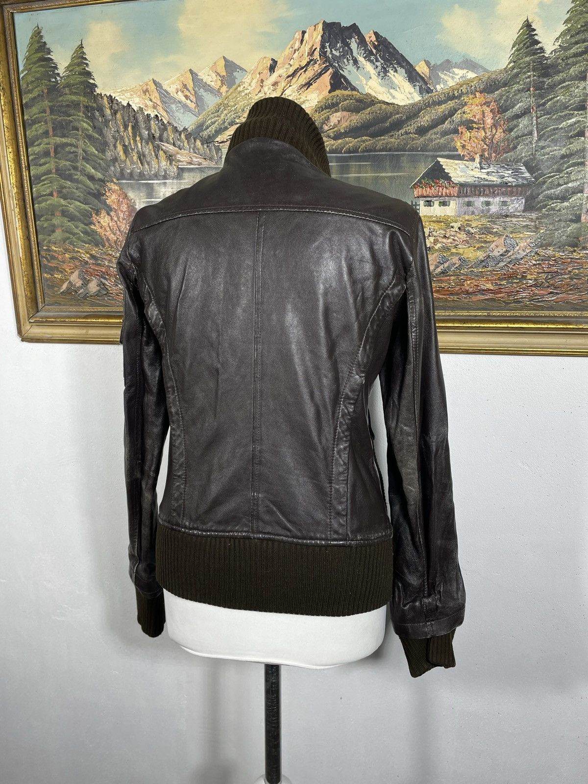 Vintage Brown Retro 90s Genuine Real Leater Bomber Punk Rock Cyber Size S / US 4 / IT 40 - 5 Thumbnail