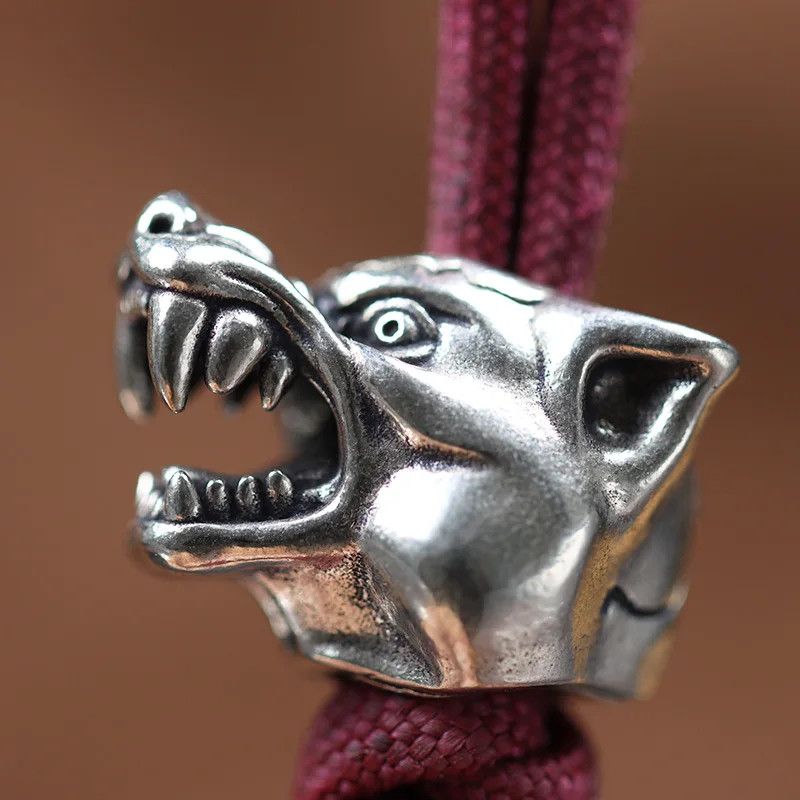 Handmade 3Pcs Wolf Knife Beads Paracord Bead Zipper Umbrella Rope Size ONE SIZE - 3 Thumbnail