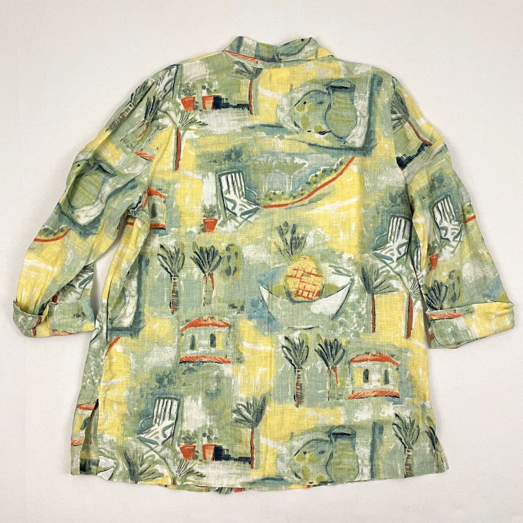 Marcs Hot Cotton Marc Ware Shirt Womens L Linen Geometric Beach Button Front Casual, Travel, Workwear Shirt Womens L Linen Multicolor Beach Pattern 90s? Size L / US 10 / IT 46 - 7 Thumbnail