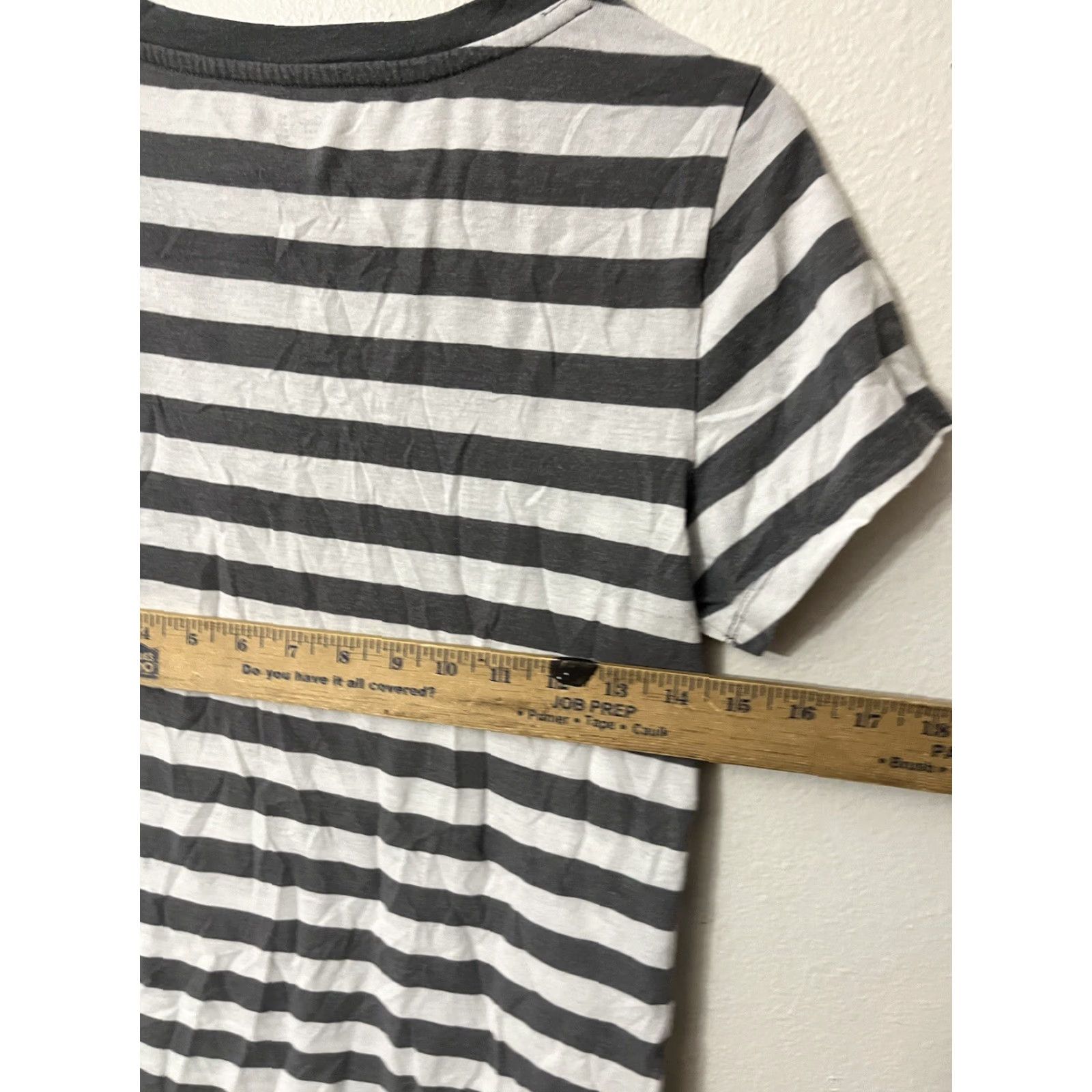 Gap GAP Shirt Women S Gray Striped Short Sleeve Crew Neck Zip Exposed Zipper T-Shirt Knit 100% Cotton Casual Basic Womens Size S / US 4 / IT 40 - 4 Thumbnail
