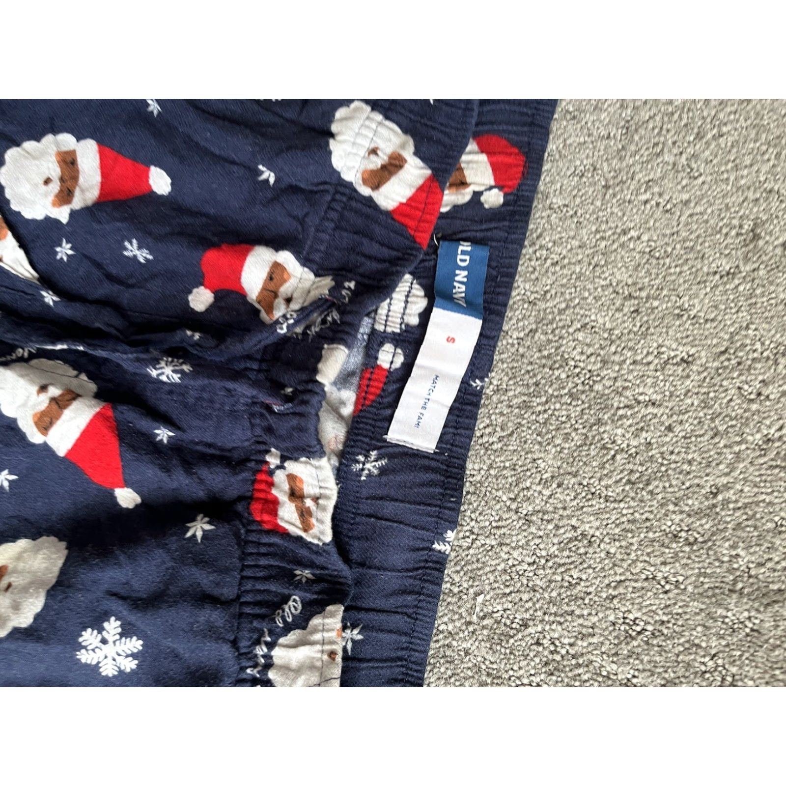 Old Navy Old Navy Womens Size S Navy Match The Fam Santa Mid-Rise Flannel Pajama Pants Size 28" / US 6 / IT 42 - 5 Thumbnail
