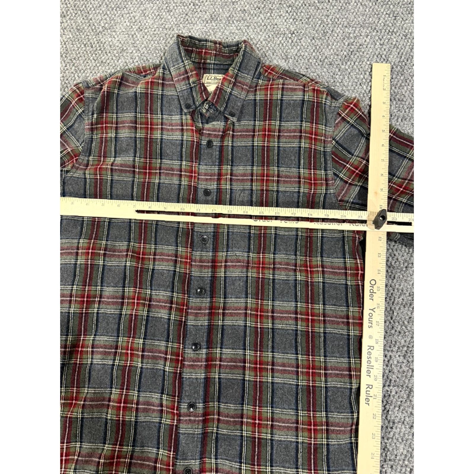 Vintage VINTAGE L.L.Bean Shirt Mens MT Gray Plaid Flannel Long Sleeve Button Front Tall Size US M / EU 48-50 / 2 - 3 Thumbnail
