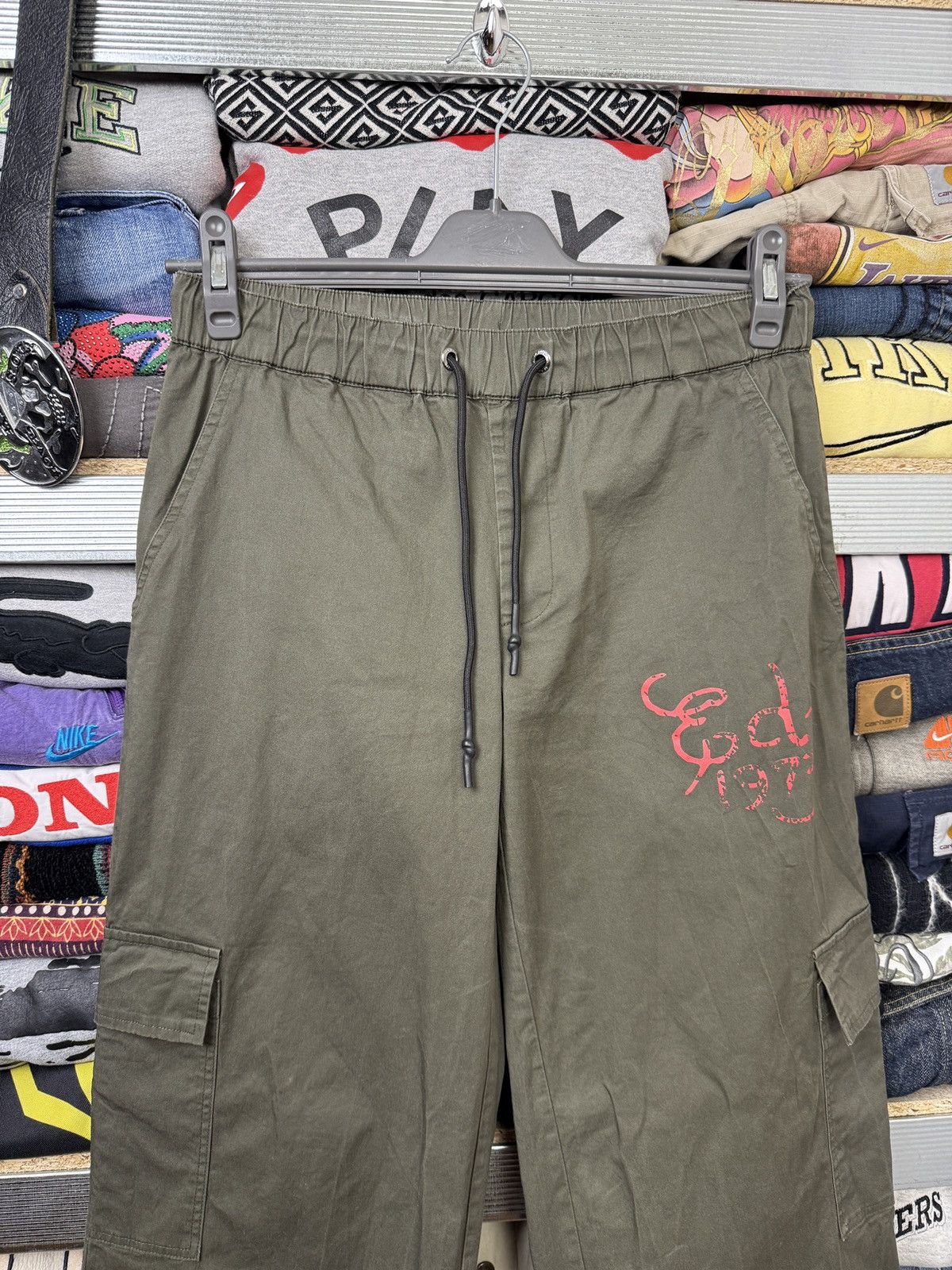 Christian Audigier Ed Hardy Cargo Pants Baggy joggers big Logo Drill Size US 32 / EU 48 - 3 Thumbnail