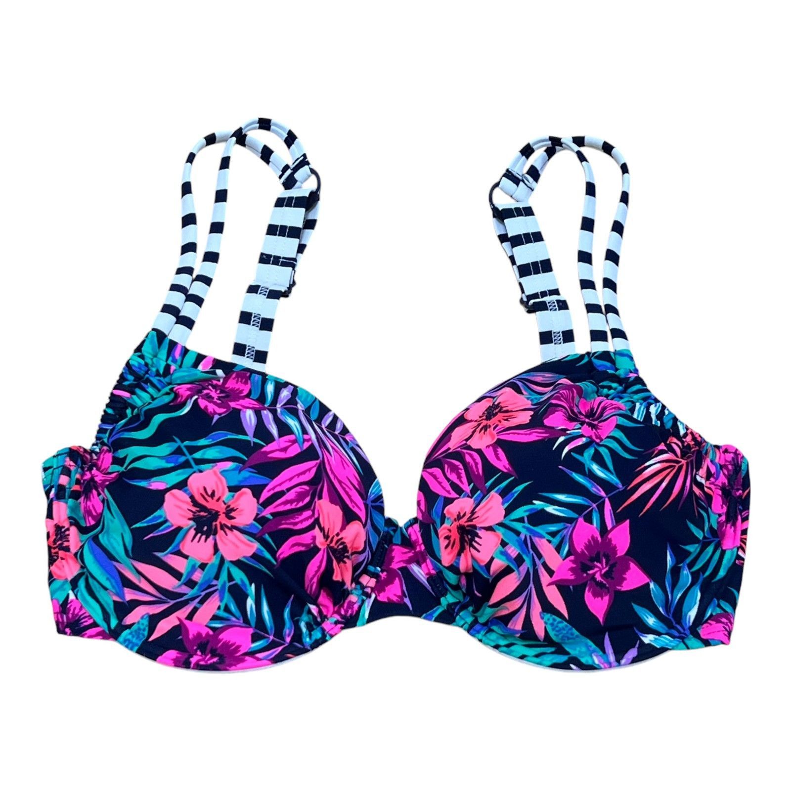 Other Venice Beach - Women's Floral Print Bikini Top - Black/Pink/ Size ONE SIZE - 1 Thumbnail