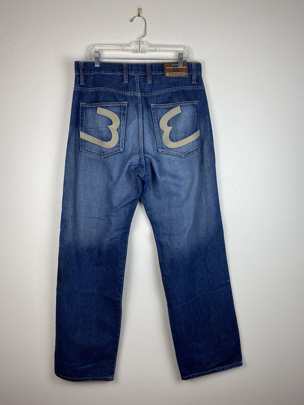 Japanese Brand Vintage Evolution Jeans Back Design Embroidered Denim Jeans Size US 34 / EU 50 - 1 Thumbnail