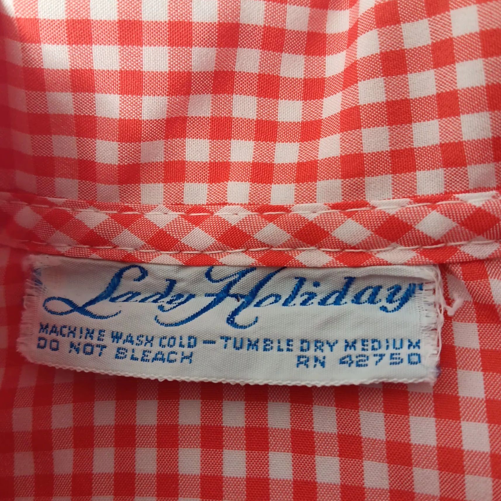 Vintage Lady Holiday Blouse Shirt Womens M White Plaid Collared Long Sleeve Vintage Holiday Pattern Size M / US 6-8 / IT 42-44 - 5 Thumbnail