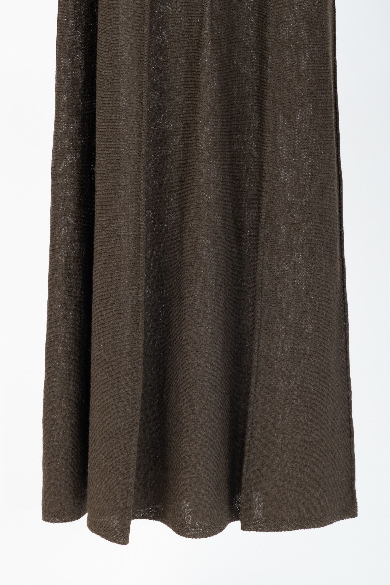 Sarah Pacini Sarah Pacini Brown Knit Rib-Accent Maxi Dress Size S / US 4 / IT 40 - 6 Thumbnail