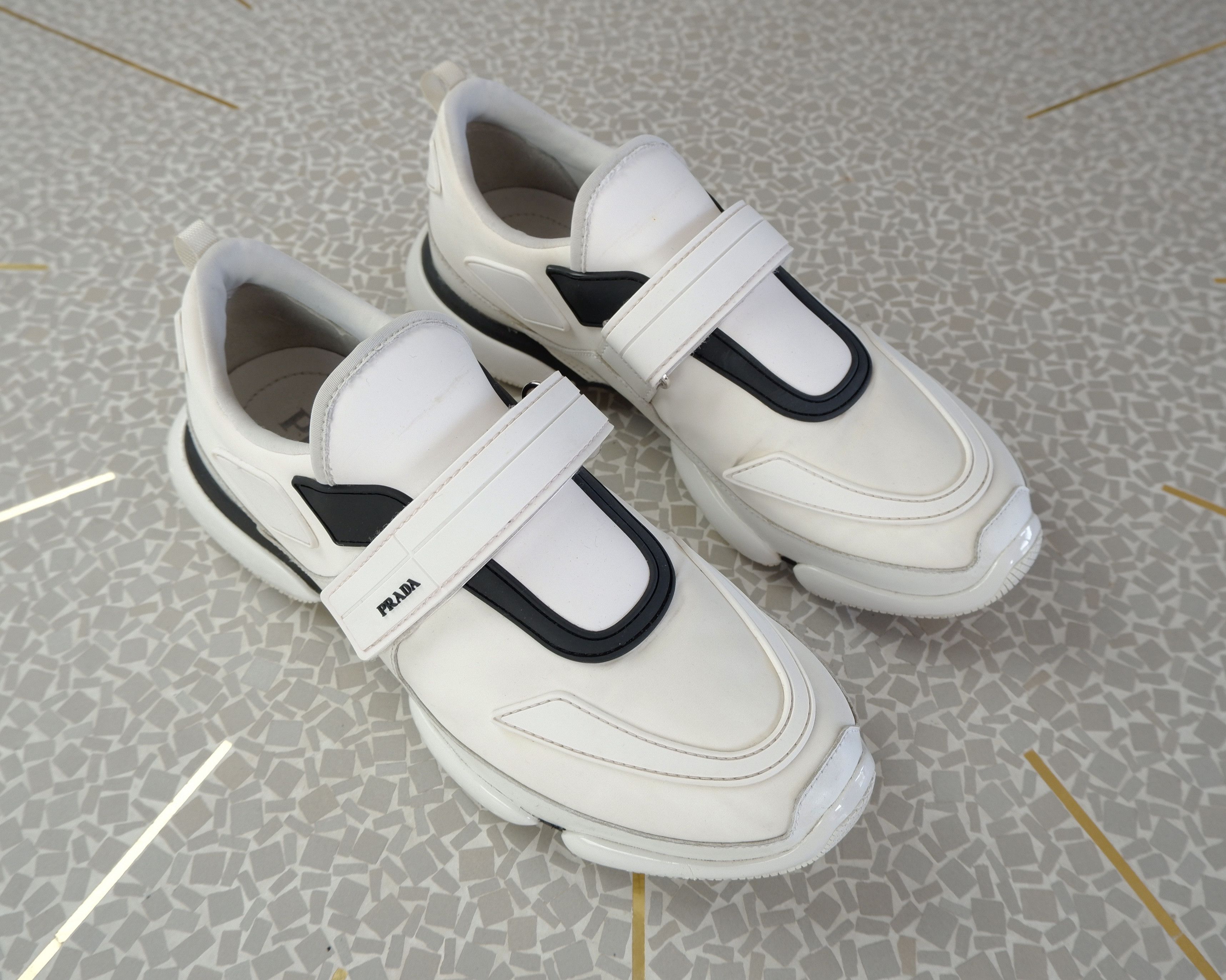 image of Prada White Cloudbust Sneakers, Men's (Size 7.5)