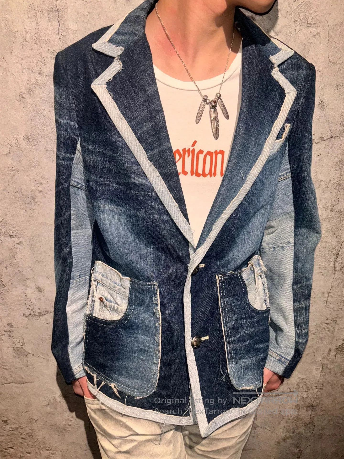 Japanese Brand denim blazer with modern design features. Size US M / EU 48-50 / 2 - 5 Thumbnail
