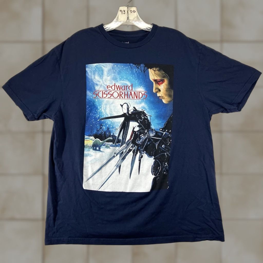 Doublet VINTAGE Edward Scissorhands Fox T Shirt Mens Large Dark Navy Blue Double Sided 90s Movie Retro Mens L Blue Cotton Graphic Print Size US L / EU 52-54 / 3 - 1 Thumbnail
