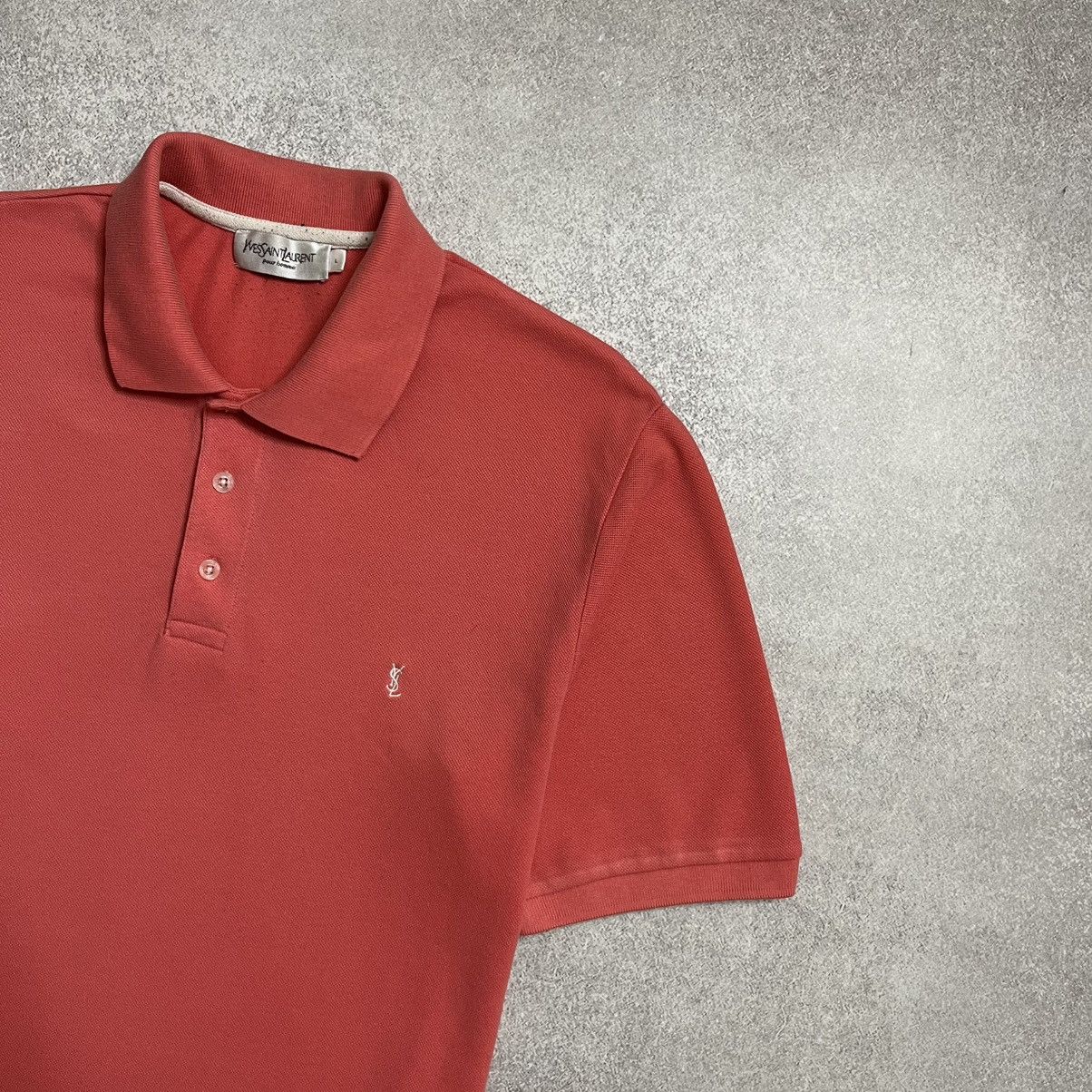 Vintage Vintage Pink YSL Polo Shirt Yves Saint Laurent Polo Size US L / EU 52-54 / 3 - 2 Thumbnail