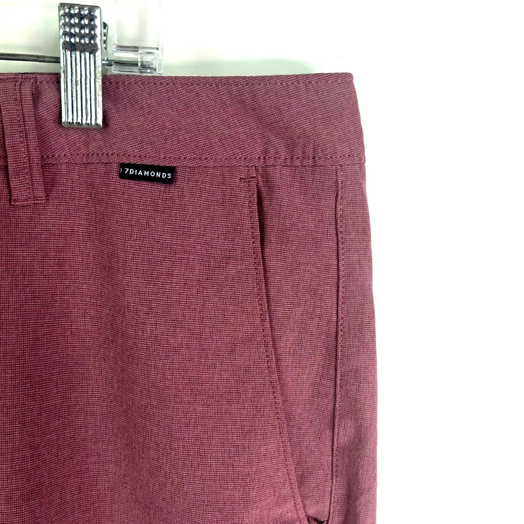 Vintage 7 Diamonds Dynamic Performance Golf Shorts Mens Size 38 Mauve Size US 38 / EU 54 - 2 Thumbnail