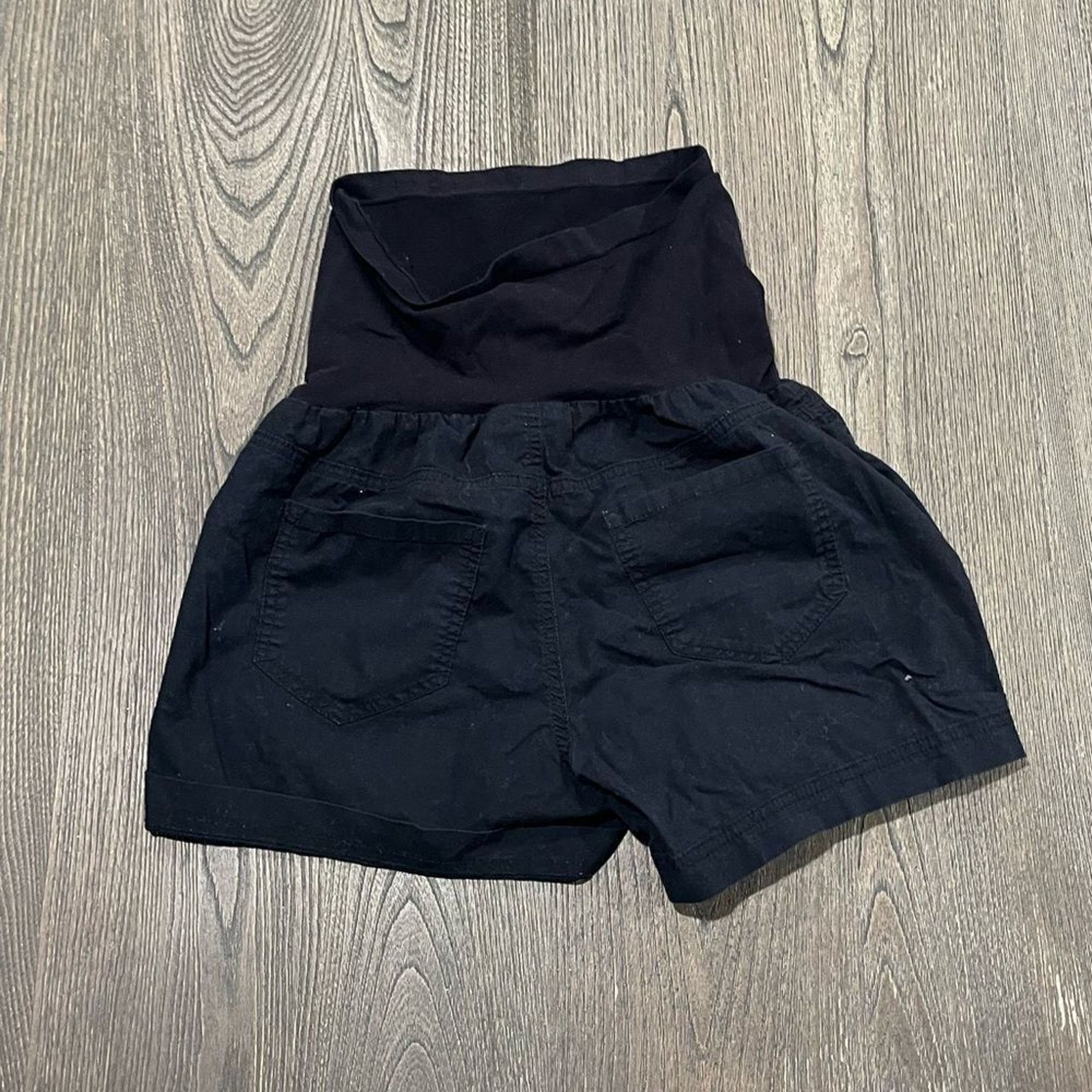 Vintage Motherhood Maternity Cotton Black Shorts Size M Size 27" / US 4 / IT 40 - 6 Thumbnail
