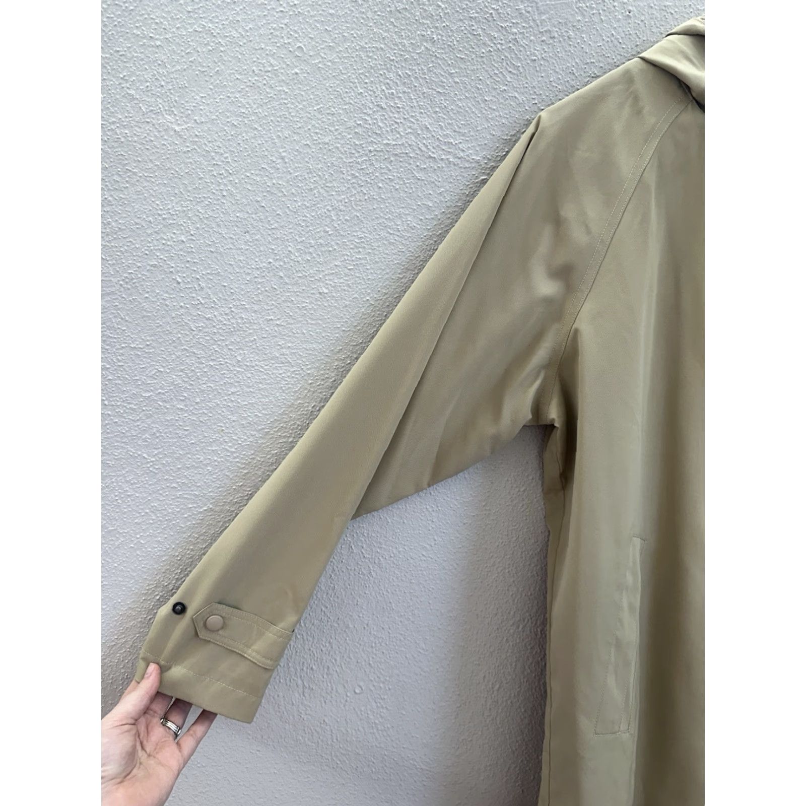 Vintage L.L. Bean Womens Jacket Size Petite Large Tan Zip Up Hooded Trench Coat Size L / US 10 / IT 46 - 2 Thumbnail
