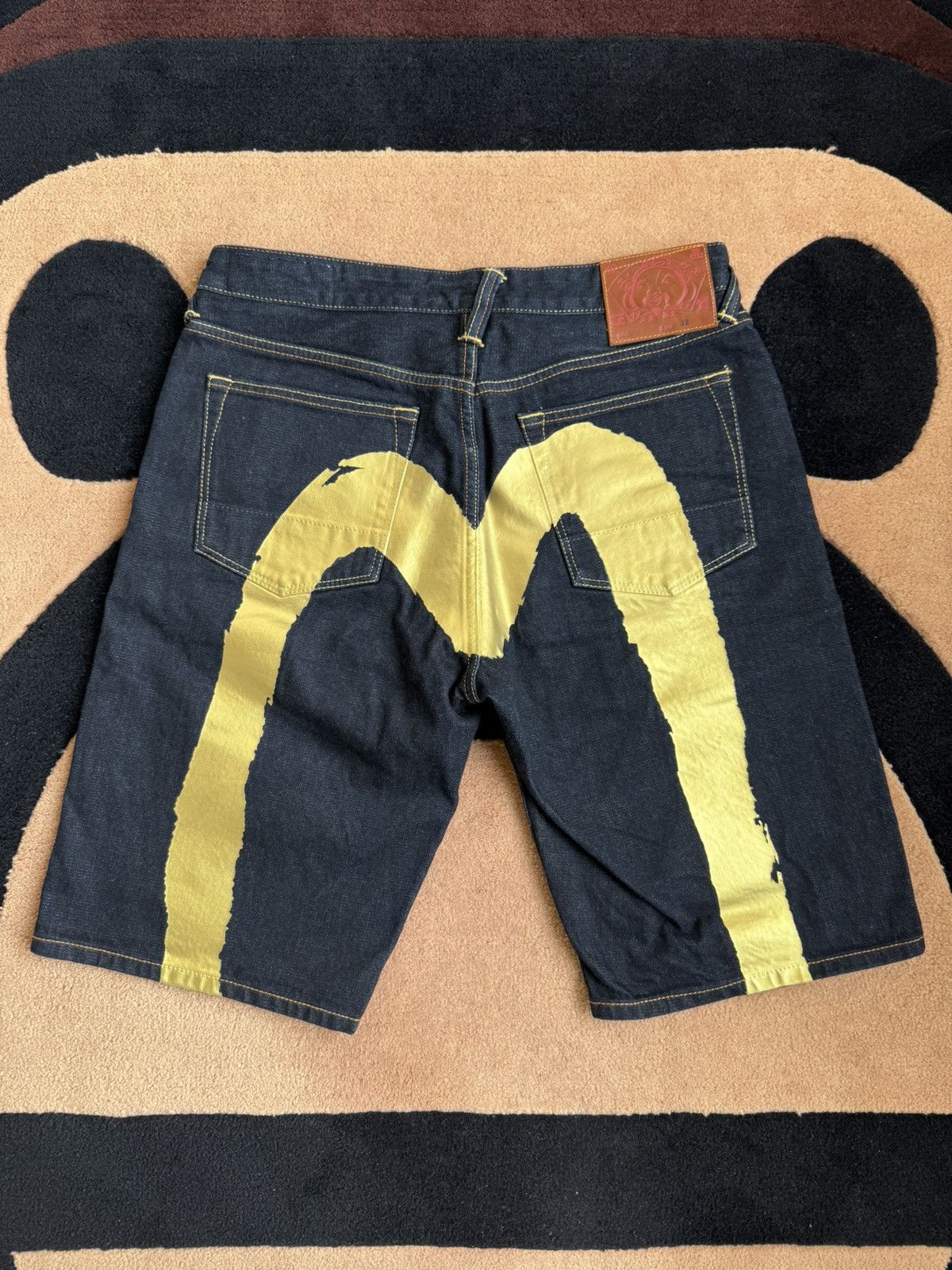 Evisu EVISU golden paint daicock denim shorts！size：32 Size US 32 / EU 48 - 1 Thumbnail