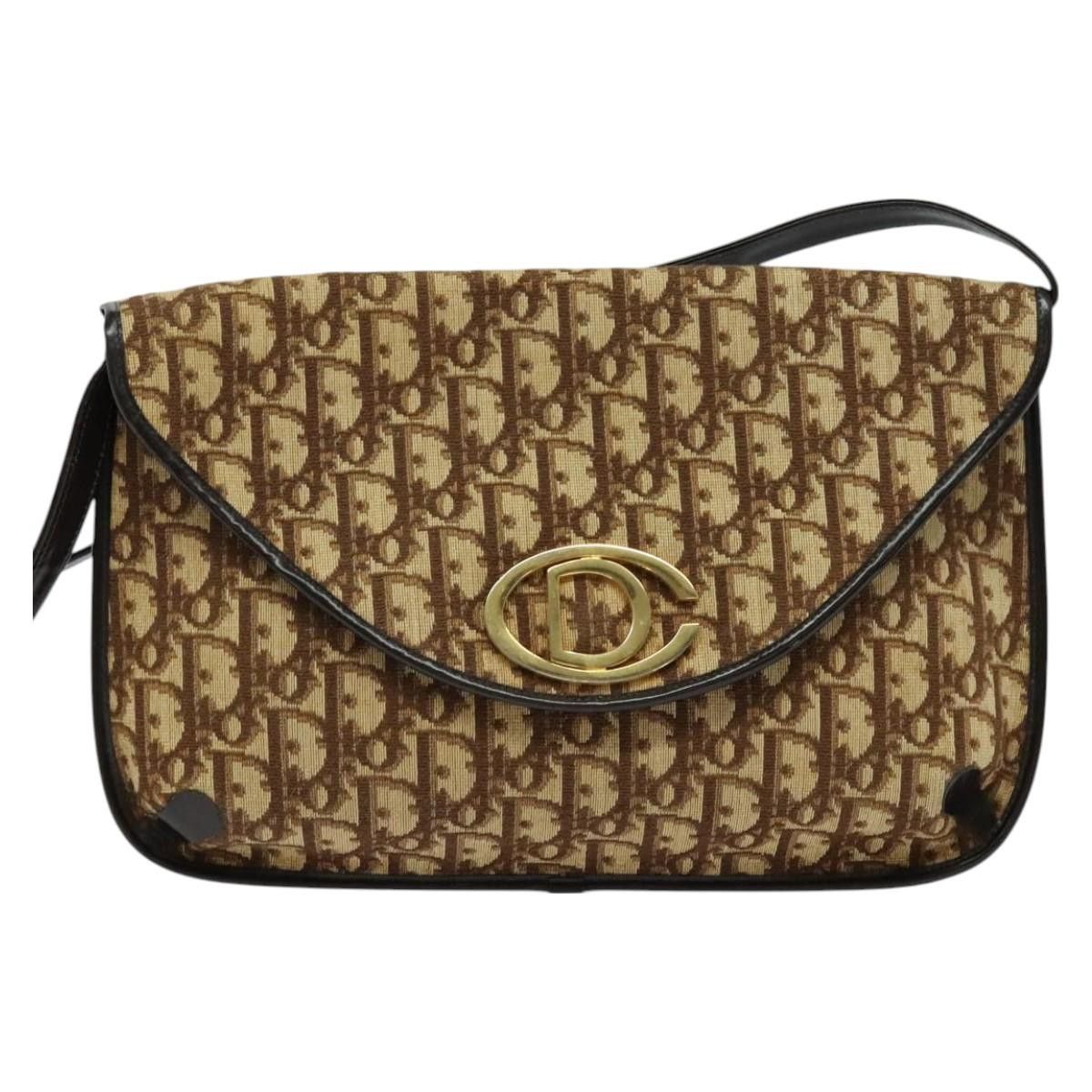 Dior DIOR Trotter Canvas Shoulder Bag Brown Gold Size ONE SIZE - 2 Thumbnail