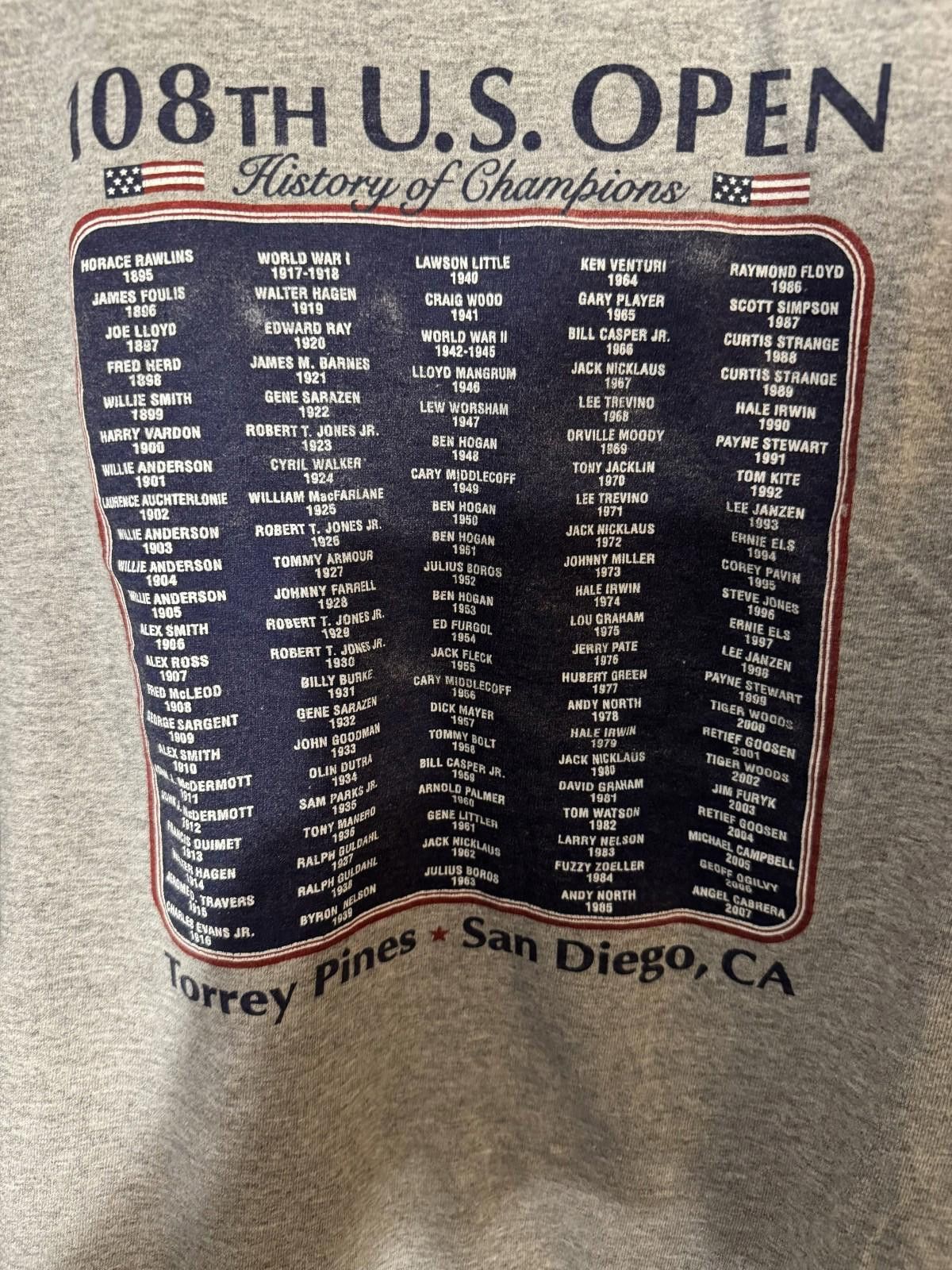 The Unbranded Brand 2008 US Open Golf Torrey Pines S/S Tee Men's XL Gray Size US XL / EU 56 / 4 - 6 Thumbnail