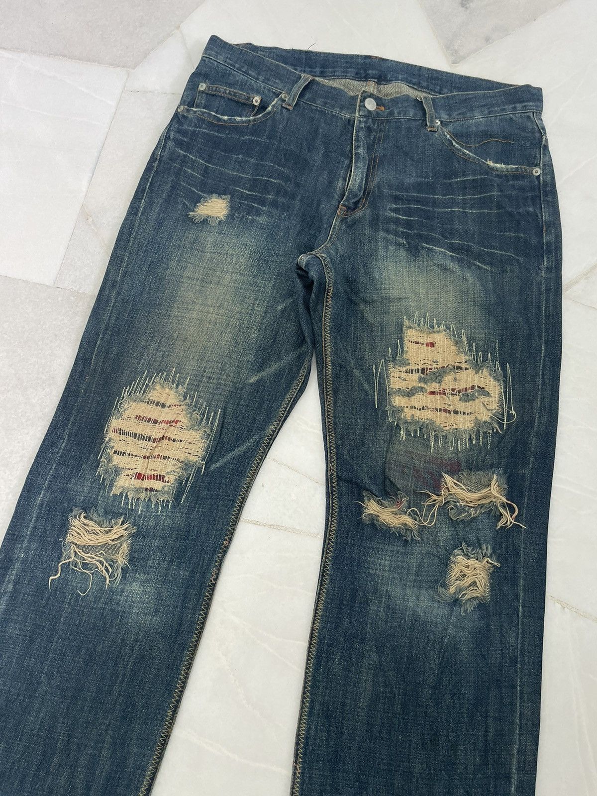 Japanese Brand Rare💥Vintage Rattle Trap Distressed Jeans Size US 34 / EU 50 - 4 Thumbnail