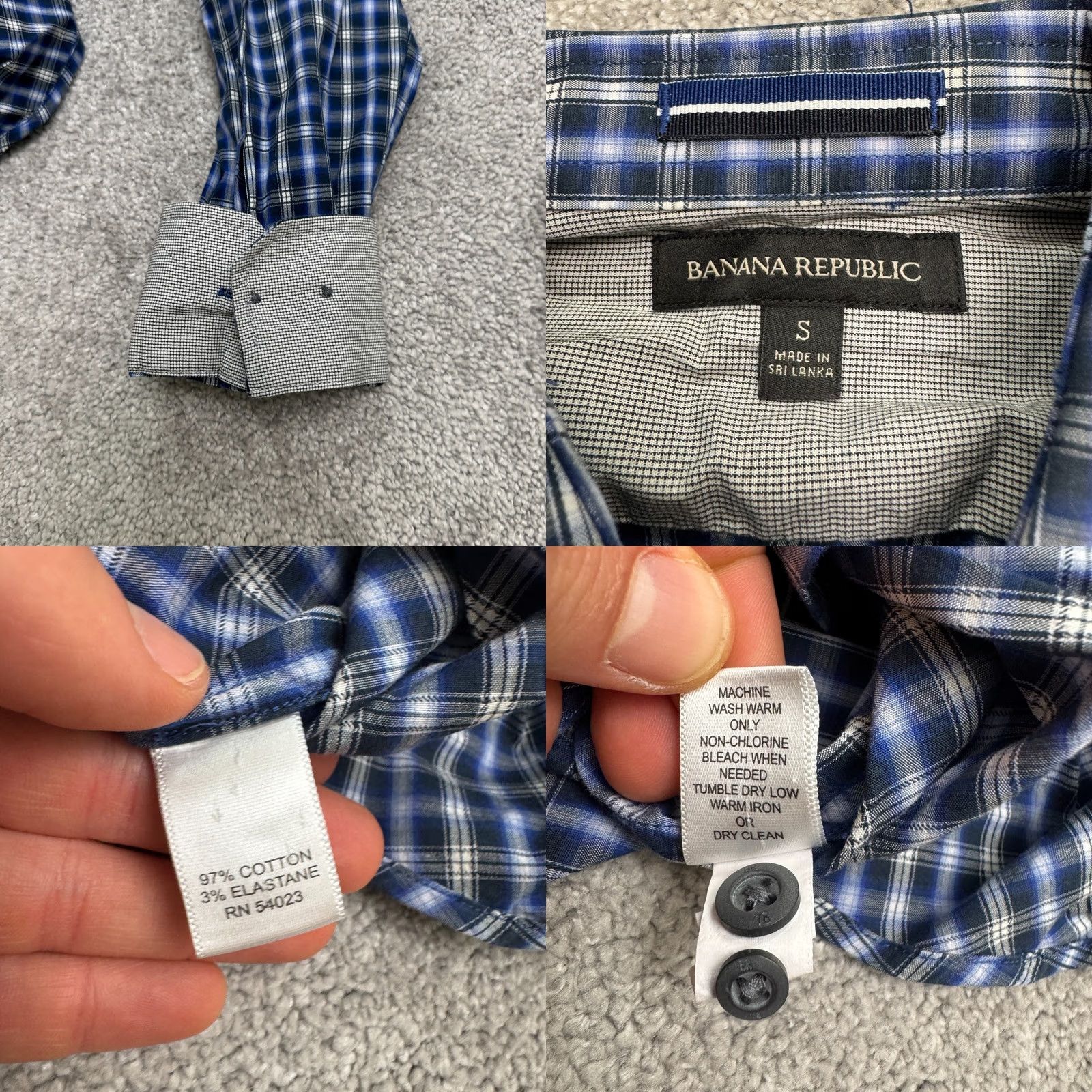 Banana Republic Banana Republic Button-Down Shirt Men Small Blue Plaid Cotton Long Sleeve Casual Regular Fit Womens? No Size US S / EU 44-46 / 1 - 8 Thumbnail